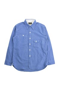 Irregular Pocket Solid Flannel Work shirt