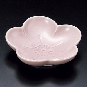 ピンク梅型鉢  11.5×2.8cm