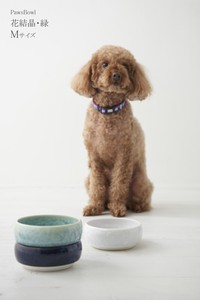 京烧・清水烧 犬用碗 碗 绿色 尺寸 M