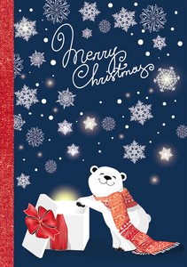 クラシッククリスマスカード　幸せプレゼント　Christmas、X-mas