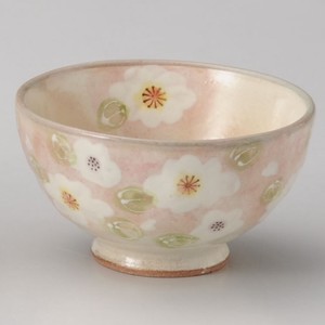 花ほのか桜茶碗中　 陶器 日本製 美濃焼 飯碗