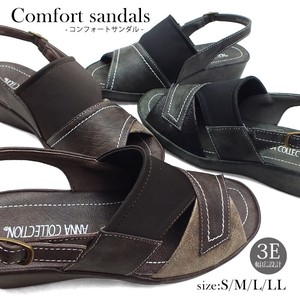 Comfort Sandals Wedge Sole Stitch Stretch Lame 3-types