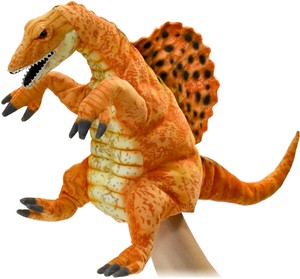 本物のような質感・ HANSA 製品『ハンドパペット　スピノサウルス　オレンジ』【7760】