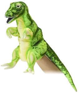 本物のような質感・ HANSA 製品『ハンドパペット　ティラノサウルス　グリーン50』【7758】