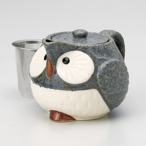 Gray Owl Pot Japanese Tea Pot Full Water
