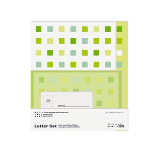 Outlet Tile Writing Papers & Envelope Green Made in Japan