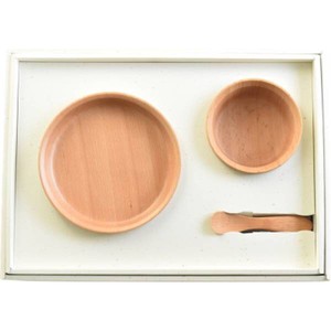 Wooden Child Plates 3-unit Set Run Earth Set [Made in Indonesia/Western-style tableware]