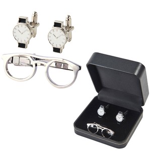 Tie Pin Cuffs Set Eyeglass Wrist Watch 7 9 30