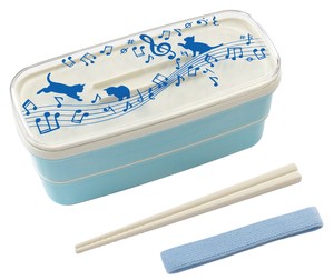 Lunch Box 2 Steps Chopstick Attached cat Musical Note