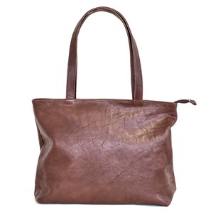 Tote Bag Brown Large Capacity Ladies Men's Made in Japan