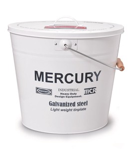 Mercury Tinplate Bucket Oval White