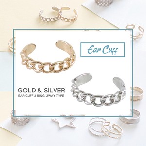 20 A/W Design Ear Cuff Ladies Accessory 2-Way Ring Gold Silver