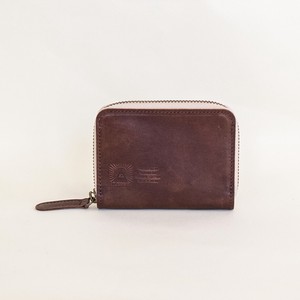 Coin Purse Brown Genuine Leather Ladies Men's Made in Japan