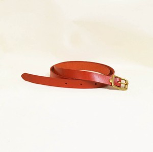 Tochigi Leather Belt Red Cow Leather Men's Ladies Red Gold