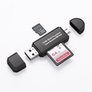 SD/ Micro SD カード対応 OTG USB 変換コネクタ Micro USB OTG to USB 2.0 カードリーダー 【I170】