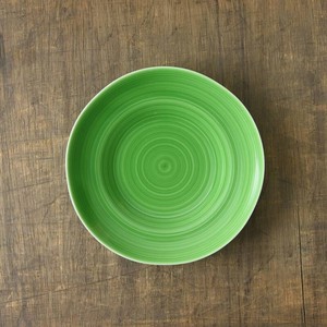 小田陶器 櫛目(kushime) 19cm中皿 緑釉[日本製/美濃焼/和食器]