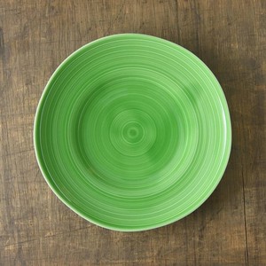 小田陶器 櫛目(kushime) 22.5cm盛皿 緑釉[日本製/美濃焼/和食器]