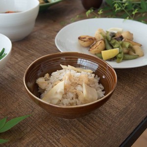 小田陶器 櫛目(kushime) 12cm飯碗 アメ釉[日本製/美濃焼/和食器]
