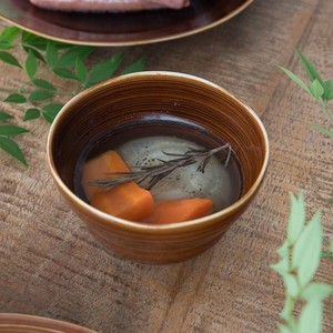 小田陶器 櫛目(kushime) 13.4cm小丼 アメ釉[日本製/美濃焼/和食器]