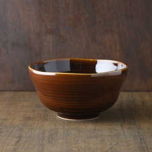 小田陶器 櫛目(kushime) 16.5cm丼 アメ釉[日本製/美濃焼/和食器]