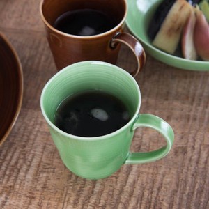 小田陶器 櫛目(kushime) 8.5cmマグカップ 緑釉[日本製/美濃焼/和食器]