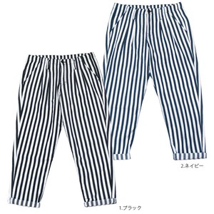 Denim Full-Length Pant Stripe Denim Tapered Pants