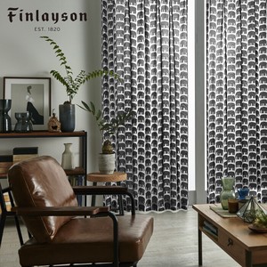 Finlayson フィンレイソン 北欧 新生活インテリア 日本製 受注生産 レースカーテン ELEFANTTI ブラック