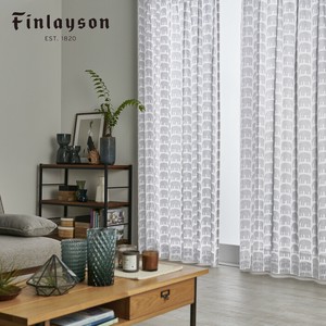Finlayson フィンレイソン 北欧 新生活インテリア 日本製 受注生産 レースカーテン ELEFANTTI グレー