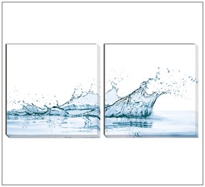 キャンバスパネル ART Panel water spiash with reflection,isolated(2枚セット)