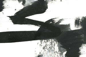 キャンバスパネル ART Panel Black and White paint stroke texture