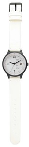 【腕時計】 革ベルト グラモン ホワイト QKD052-1