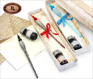 Writing Material Glass Dip Pen Made in Italy Ink set