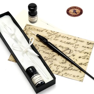 Writing Material Glass Dip Pen Made in Italy Ink set Presents