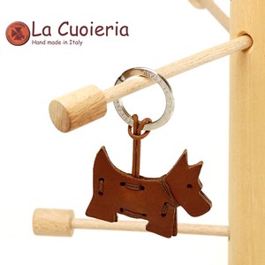 【イタリア製】 【牛革】ラ クオイエリア La Cuoieria レザーキーホルダー　スコッチテリア　犬