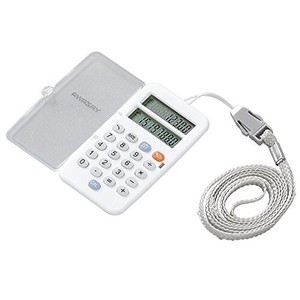 YAZAWA(ヤザワコーポレーション) 通貨電卓 ネックストラップ付き ホワイト TVR55WH