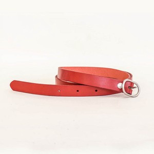 Belt Red Cattle Leather sliver Ladies' Men's Made in Japan