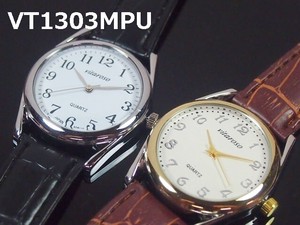 VITAROSO Men's Wrist Watch Leather Belt Made in Japan Movement Dial