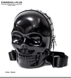Style Emboss Processing Real Skull Face Cenesthesia Shoulder Body Bag