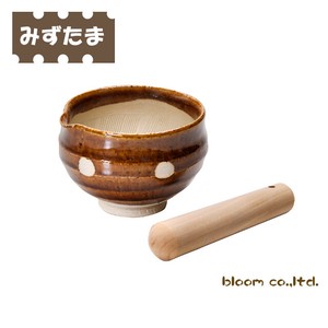 セット商品　水玉アメ釉　片口すり鉢(すりこぎ付)　美濃焼　日本製