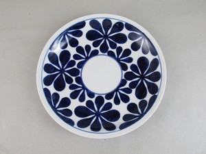 青い花　リム24．5cm皿