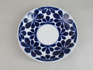 青い花　21cm丸皿