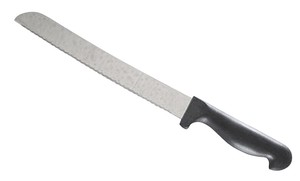 黒プラ柄　パン切りナイフ　20cm　30891