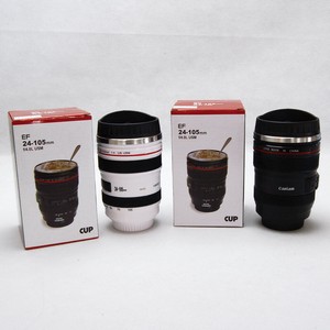 WJ-9034/カメラレンズ型マグカップ　ブラック・ホワイト