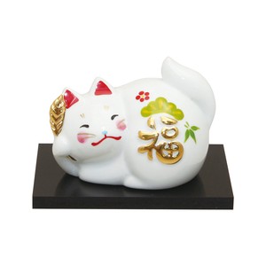"Fukumaru" Fox Ornament Pottery