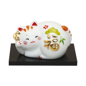 "Fukumaru" Tabby Cat Ornament Pottery