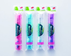 磨きやすい歯ブラシ(ケース付) ピンク4・ブルー4・ホワイト2・パープル2 4色アソート LT-37
