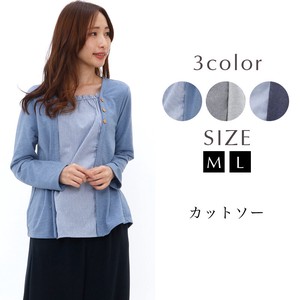 Button Shirt/Blouse Pullover Casual L Ladies' Short-Sleeve