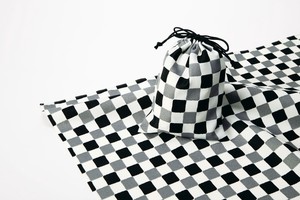 Bento Wrapping Cloth Drawstring Bag Checkered Made in Japan