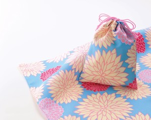 Bento Wrapping Cloth Chrysanthemum Drawstring Bag Japanese Pattern Made in Japan