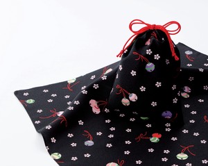 Bento Wrapping Cloth Drawstring Bag Japanese Pattern Made in Japan